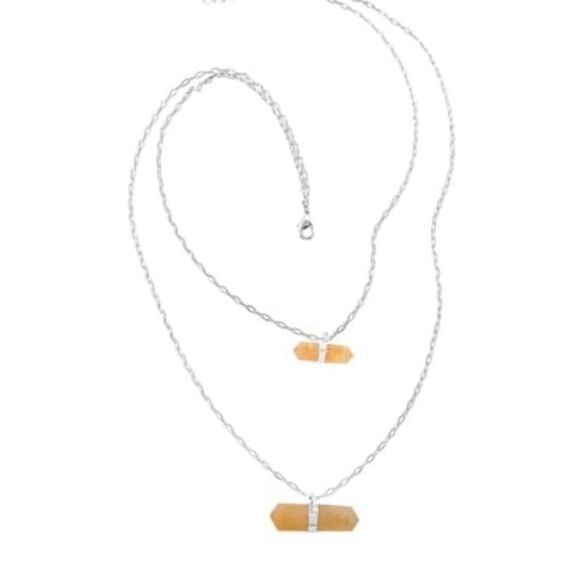 Brazilian Natural Citrine Double Layer Necklace 21-24” In Silvertone 38.50ctw - Picture 2 of 14